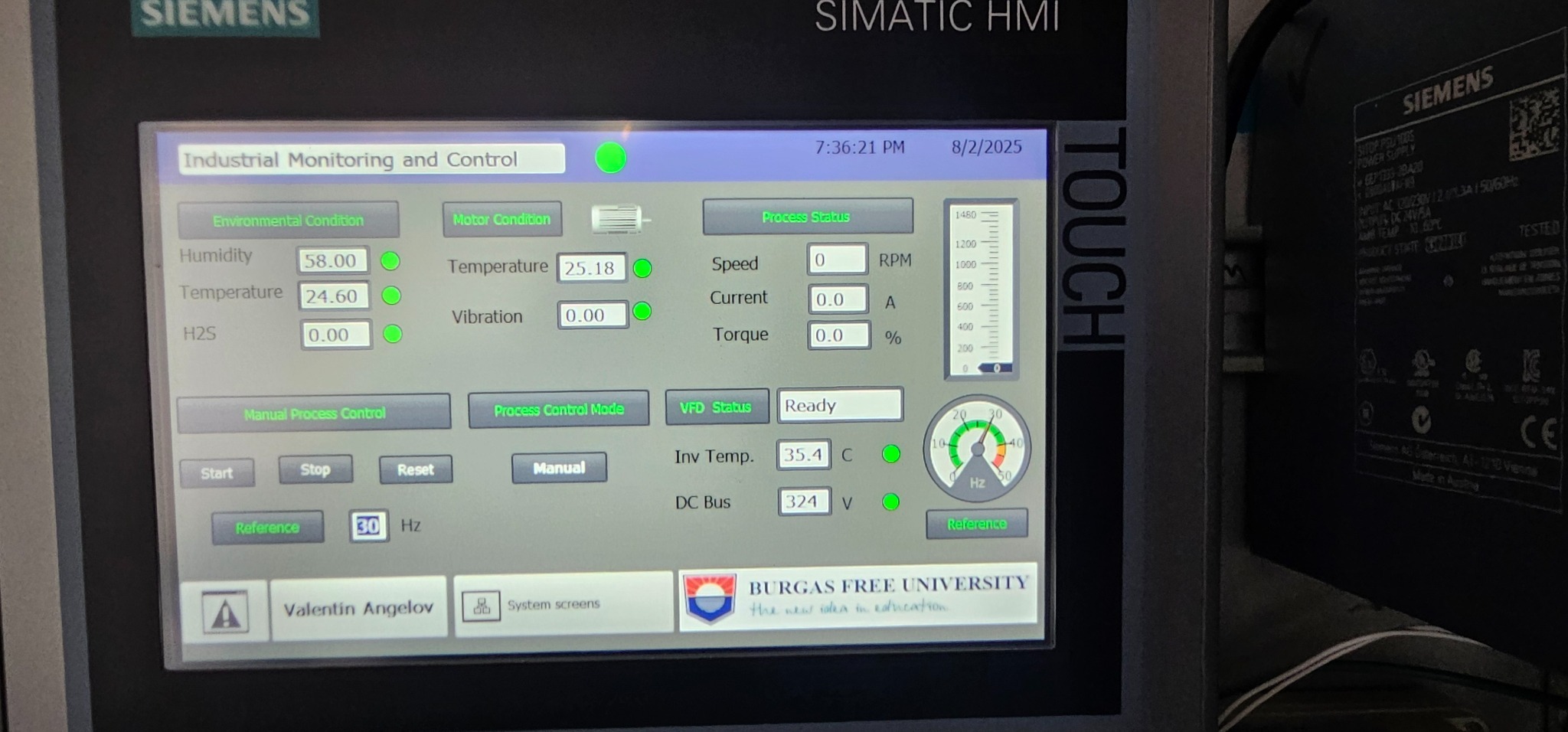 HMI monitoring and control